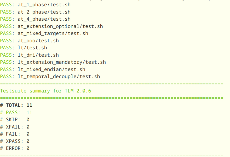 Testsuite summary for TLM 2.0.6